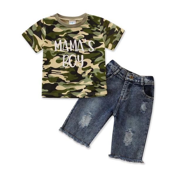 2020 baby summer clothing children 2pcs outfit infant boy short sleeve letter camouflage t-shirt frayed raw hem ripped jeans set, White
2020 baby summer clothing children 2pcs outfit infant boy short sleeve letter camouflage t-shirt frayed raw hem ripped jeans set, White