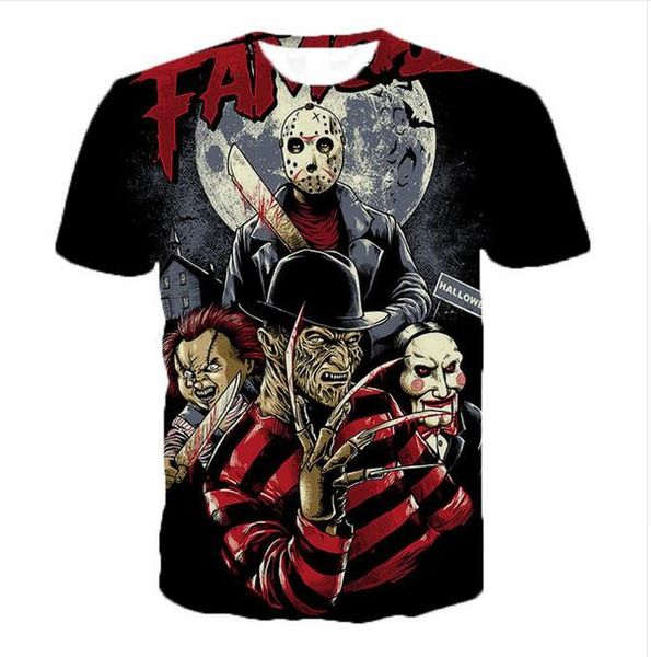 fashion mens/womens summer style freddy jason murderers horror movies funny 3d print casual t-shirt xdx09, White;black
fashion mens/womens summer style freddy jason murderers horror movies funny 3d print casual t-shirt xdx09, White;black