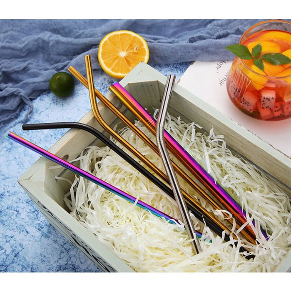 4 piece set 304 colorful stainless steel straws reusable straight bent metal drinking straw with cleaner brush set party bar
4 piece set 304 colorful stainless steel straws reusable straight bent metal drinking straw with cleaner brush set party bar