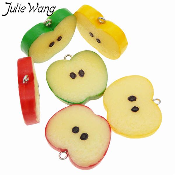 julie wang 3pcs resin apple slice charms artificial fruit pendants bracelet necklace key chain jewelry making accessory, Bronze;silver
julie wang 3pcs resin apple slice charms artificial fruit pendants bracelet necklace key chain jewelry making accessory, Bronze;silver