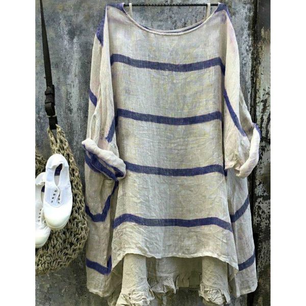 women summer holiday blouse fashion ladies loose casual striped plus size -3xl, White
women summer holiday blouse fashion ladies loose casual striped plus size -3xl, White
