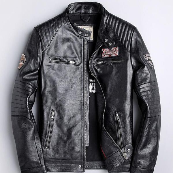 men black cool embroidery genuine leather coats motorcycle jacket real head layer cowhide new clothing real leather jacket
men black cool embroidery genuine leather coats motorcycle jacket real head layer cowhide new clothing real leather jacket