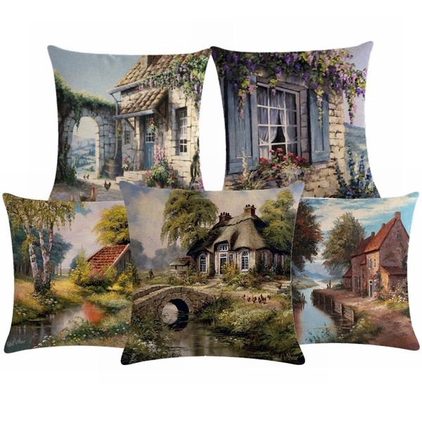 country scenery oil painting printing cushion cover linen cotton living room garden decoration throw pillow case
country scenery oil painting printing cushion cover linen cotton living room garden decoration throw pillow case