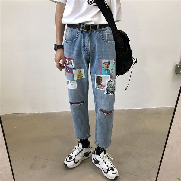 2020 men's fashion hole casual pants printing stretch slim fit cargo pocket wash jeans hip hop blue color biker denim trousers
2020 men's fashion hole casual pants printing stretch slim fit cargo pocket wash jeans hip hop blue color biker denim trousers