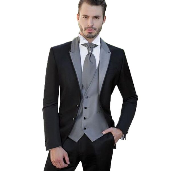 2019 custom black mens suit groomsman man suit for wedding groom suit tuxedo blazer+pants+vest a set, Black;gray
2019 custom black mens suit groomsman man suit for wedding groom suit tuxedo blazer+pants+vest a set, Black;gray