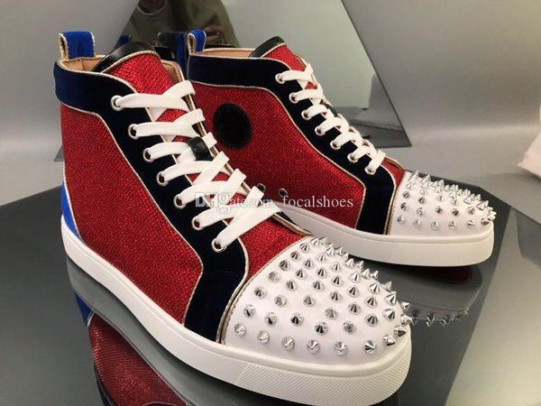 new men shoe red bottoms designer women shoes luxury flat spikes sneaker red bottoms casual shoes high red canvas white leather sneaker, Black
new men shoe red bottoms designer women shoes luxury flat spikes sneaker red bottoms casual shoes high red canvas white leather sneaker, Black