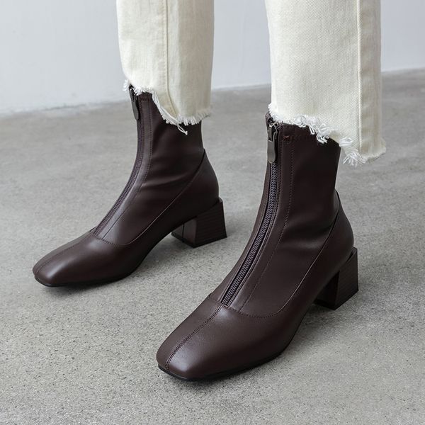 genuine leather women autumn winter front zipper short boots women round toe party basic shoes woman ankle boots, Black
genuine leather women autumn winter front zipper short boots women round toe party basic shoes woman ankle boots, Black