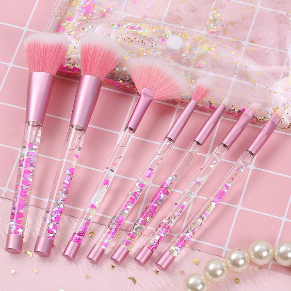 makeup brushes set 7 pcs crystal sequins diamond makeup brush beautiful flow quicksand liquid handle blending make up brush kits
makeup brushes set 7 pcs crystal sequins diamond makeup brush beautiful flow quicksand liquid handle blending make up brush kits