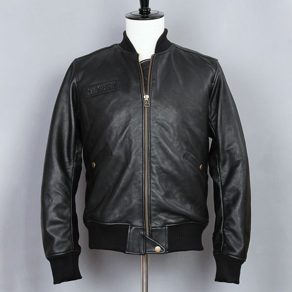 avirex fashion genuine leather men slim fit stand collar cowskin baseball jacket short black casual coat
avirex fashion genuine leather men slim fit stand collar cowskin baseball jacket short black casual coat