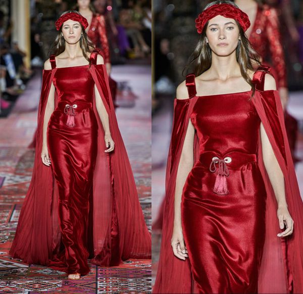 2020 zuhair murad red evening dresses with wrap spaghetti a line sweep train prom dress custom made arabic cocktail party gowns, Black
2020 zuhair murad red evening dresses with wrap spaghetti a line sweep train prom dress custom made arabic cocktail party gowns, Black