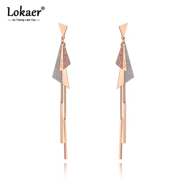 lokaer trendy titanium steel geometric triangle tassel drop earrings for women girl bohemia chain dangle earrings jewelry e19193, Silver
lokaer trendy titanium steel geometric triangle tassel drop earrings for women girl bohemia chain dangle earrings jewelry e19193, Silver