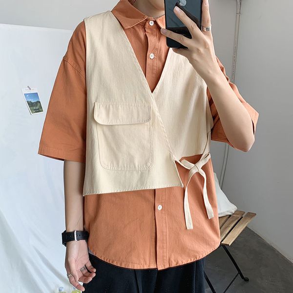 men's casual shirts summer fake two-piece shirt fashion solid color men streetwear wild loose short-sleeved -2xl, White;black
men's casual shirts summer fake two-piece shirt fashion solid color men streetwear wild loose short-sleeved -2xl, White;black