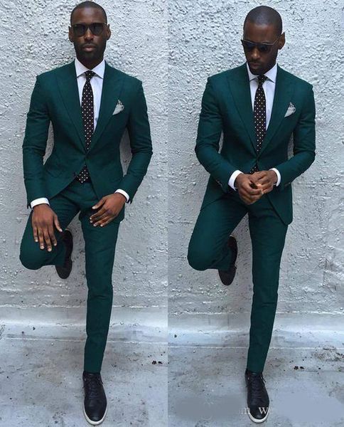 dark green mens suits slim fit groomsmen wedding tuxedos two pieces groom suit peaked lapel celebrity formal blazers with jacket pants, Black;gray
dark green mens suits slim fit groomsmen wedding tuxedos two pieces groom suit peaked lapel celebrity formal blazers with jacket pants, Black;gray