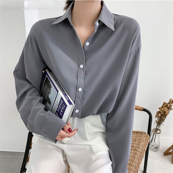 vintage casual blouse for women spring lapel full sleeve female shirts single-breasted ladies shirts blusas femme, White
vintage casual blouse for women spring lapel full sleeve female shirts single-breasted ladies shirts blusas femme, White