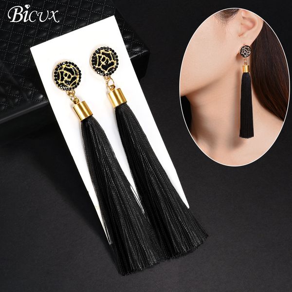 bicux black crystal flower fringe earings earing geometric long dangle tassel earrings for women 2018 fashion jewelry oorbellen, Silver
bicux black crystal flower fringe earings earing geometric long dangle tassel earrings for women 2018 fashion jewelry oorbellen, Silver