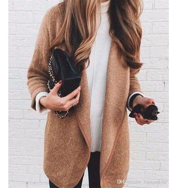 womens fashion designer solid jackets womens lapel neck long sleeve coat autumn casual women cardigan outerwear, Black;brown
womens fashion designer solid jackets womens lapel neck long sleeve coat autumn casual women cardigan outerwear, Black;brown