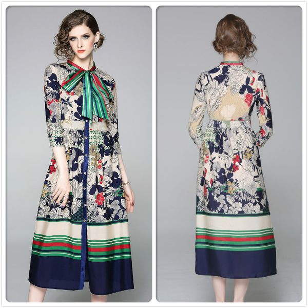 luxury runwaydesigner dress women floral striped long sleeve tie collar party prom bow ladies button shirt dress elegant office dresses, Black;pink
luxury runwaydesigner dress women floral striped long sleeve tie collar party prom bow ladies button shirt dress elegant office dresses, Black;pink