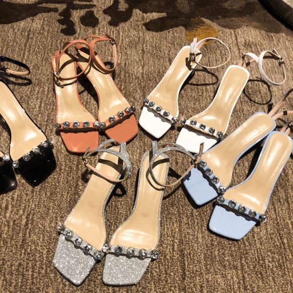 summer luxury bling bling rhinestone women shoes new patent leather square toe sandals 2020 high heels sequin sandals, Black
summer luxury bling bling rhinestone women shoes new patent leather square toe sandals 2020 high heels sequin sandals, Black