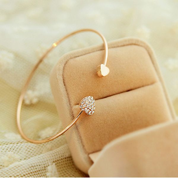 heart bracelet silver colour gold colour crystal love opening gold color bracelet crystal bracelets and bangles accessories, Black
heart bracelet silver colour gold colour crystal love opening gold color bracelet crystal bracelets and bangles accessories, Black