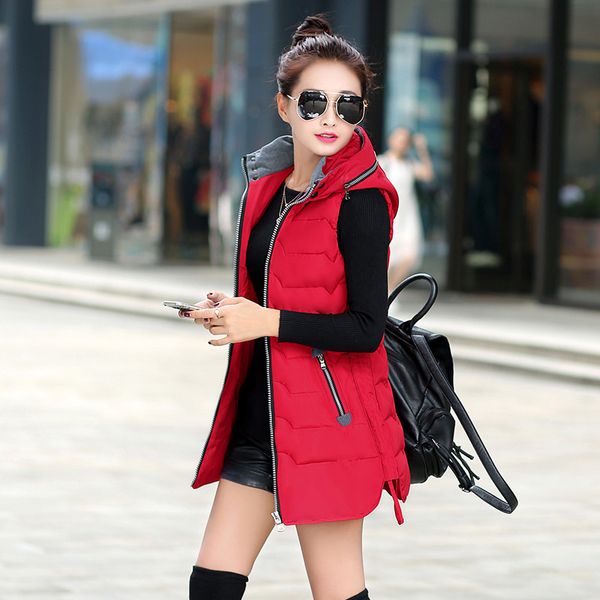 women's sleeveless thick warm hooded waistcoat casual slim office lady vest plus size winter women wadded jacket coats, Black;white
women's sleeveless thick warm hooded waistcoat casual slim office lady vest plus size winter women wadded jacket coats, Black;white