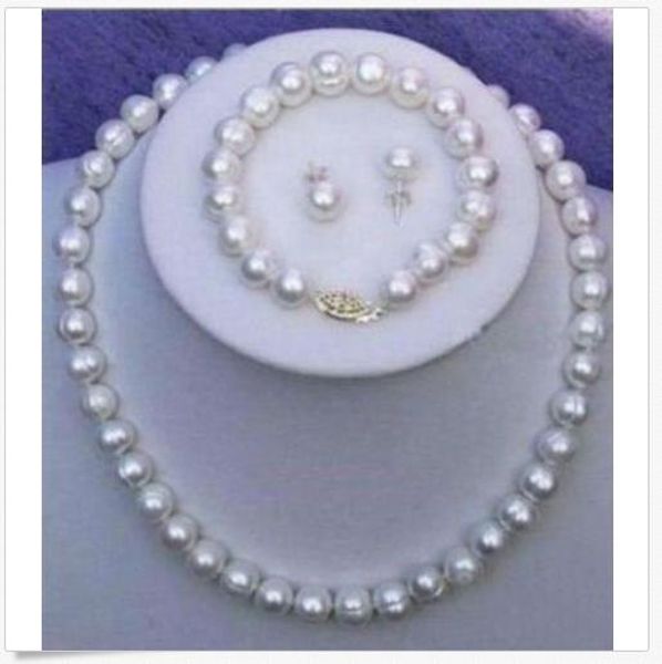 genuine 7-8mm natural white cultured pearl necklace + bracelet + earrings set, Silver
genuine 7-8mm natural white cultured pearl necklace + bracelet + earrings set, Silver
