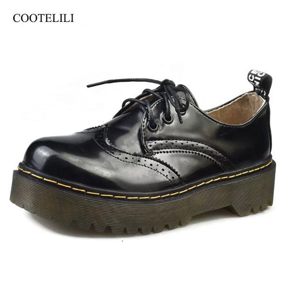 cootelili designer shoes women luxury 2018 brogue flat platform shoes woman 4cm heel pu leather lace-up ladies flats 35-40, Black
cootelili designer shoes women luxury 2018 brogue flat platform shoes woman 4cm heel pu leather lace-up ladies flats 35-40, Black