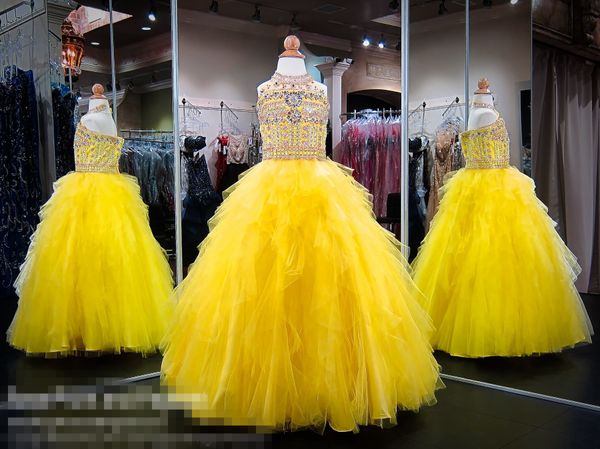 alluring yellow high neck crystal girls' pageant dresses ruffles tulle sequin beaded corset first communion flower girls dress, White;red
alluring yellow high neck crystal girls' pageant dresses ruffles tulle sequin beaded corset first communion flower girls dress, White;red