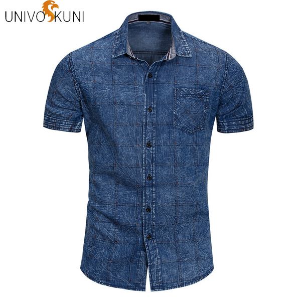 univos kuni 2018 new fashion casual shirts men fit slim short sleeve solid men shirts plaid 100% cotton denim shirt q573, White;black
univos kuni 2018 new fashion casual shirts men fit slim short sleeve solid men shirts plaid 100% cotton denim shirt q573, White;black
