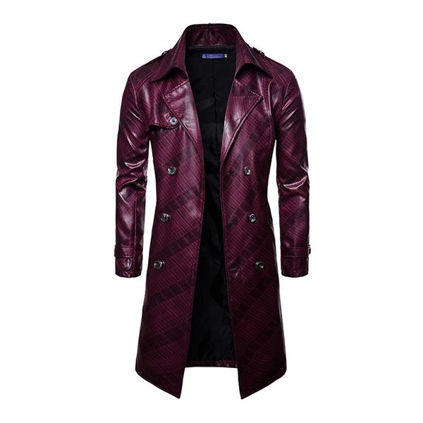 mcikkny men punk long leather jackets coats windproof double button casual jackets outwear for male parka, Black
mcikkny men punk long leather jackets coats windproof double button casual jackets outwear for male parka, Black