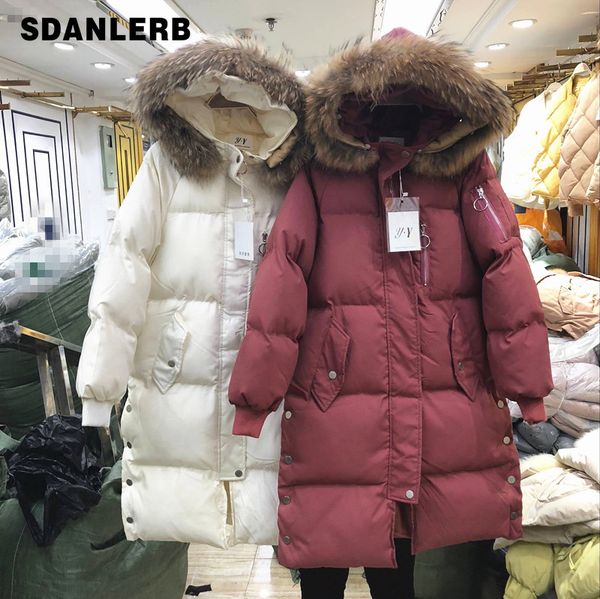 korean style new winter solid color large fur collar long parkas thicken cotton-padded loose warm coat female overcoat 2019, Black
korean style new winter solid color large fur collar long parkas thicken cotton-padded loose warm coat female overcoat 2019, Black