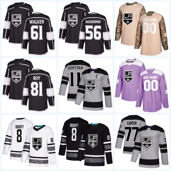 81 Matt Roy Los Angeles Kings 61 Sean Walker 14 Brendan Leipsic 56 Kurtis MacDermid 77 Jeff Carter 8 Drew Doughty 11 Anze Kopitar Jerseys
81 Matt Roy Los Angeles Kings 61 Sean Walker 14 Brendan Leipsic 56 Kurtis MacDermid 77 Jeff Carter 8 Drew Doughty 11 Anze Kopitar Jerseys
