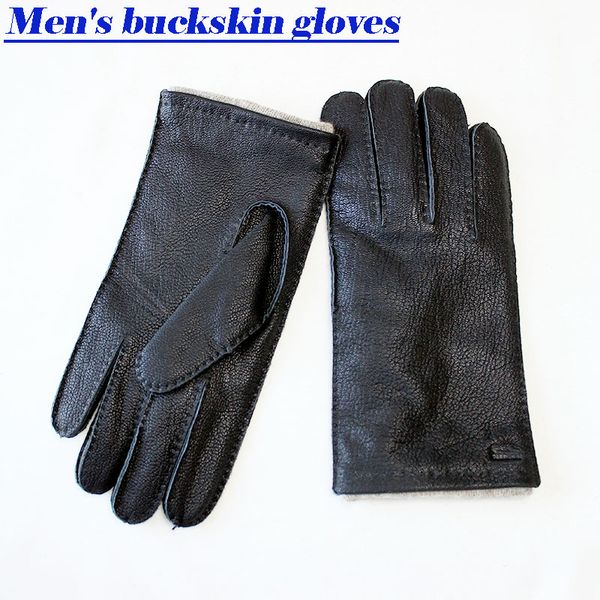 new deerskin gloves men' hand-stitched straight style dark brown wool lining autumn warm leather gloves ing, Blue;gray
new deerskin gloves men' hand-stitched straight style dark brown wool lining autumn warm leather gloves ing, Blue;gray