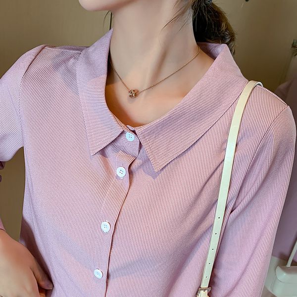 2020 spring women blouse new korean-style elegant shirt women's long sleeve pink shirts fashion striped blouses plus size, White
2020 spring women blouse new korean-style elegant shirt women's long sleeve pink shirts fashion striped blouses plus size, White