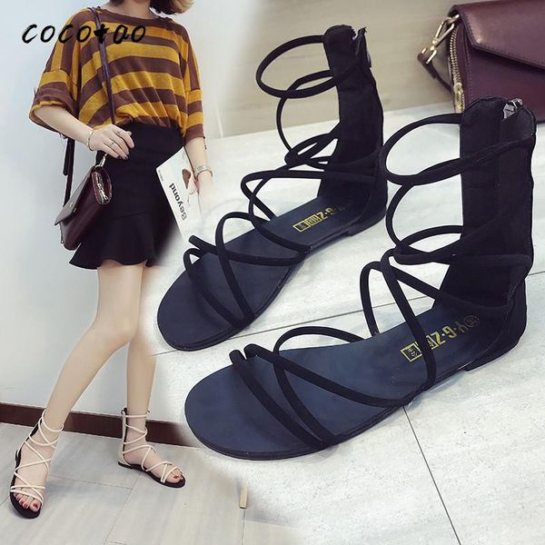 shoes women 2020 new fashion roman strap sandals women cross strap beach open toe bohemian vacation women's shoes, Black 
shoes women 2020 new fashion roman strap sandals women cross strap beach open toe bohemian vacation women's shoes, Black