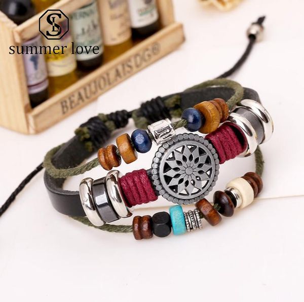 2019 new sun flower multilayer leather bracelet for men women vintage adjustable brwon charm bracelet fashion jewelry gift, Black
2019 new sun flower multilayer leather bracelet for men women vintage adjustable brwon charm bracelet fashion jewelry gift, Black