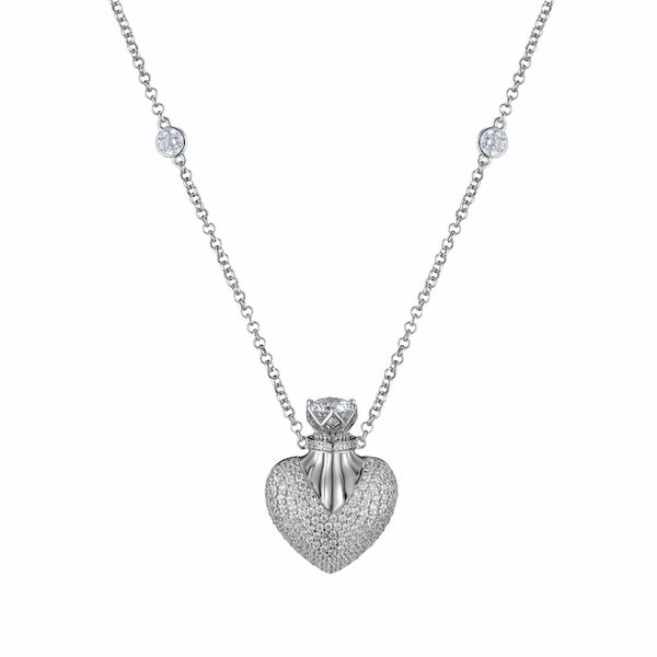 walktree fashion glamour female classic crown heart necklace is a wedding jewelry gift, Silver
walktree fashion glamour female classic crown heart necklace is a wedding jewelry gift, Silver