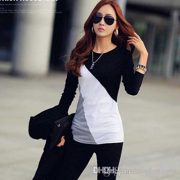 women t-shirt clothes ropa tee shirt femme poleras camisetas mujer black/brown ladies casual t shirt cotton contrast color, White
women t-shirt clothes ropa tee shirt femme poleras camisetas mujer black/brown ladies casual t shirt cotton contrast color, White