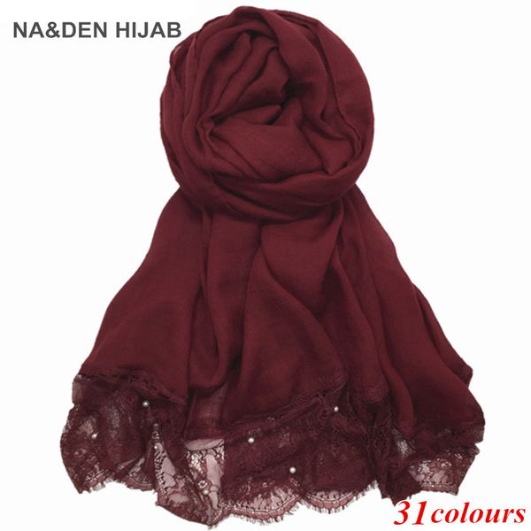 women luxury 2 sides lace edges pearls plain solid scarves hijabs shawl viscose muslim beads scarf eid gifts 2pc/lot 38 colors, Blue;gray
women luxury 2 sides lace edges pearls plain solid scarves hijabs shawl viscose muslim beads scarf eid gifts 2pc/lot 38 colors, Blue;gray