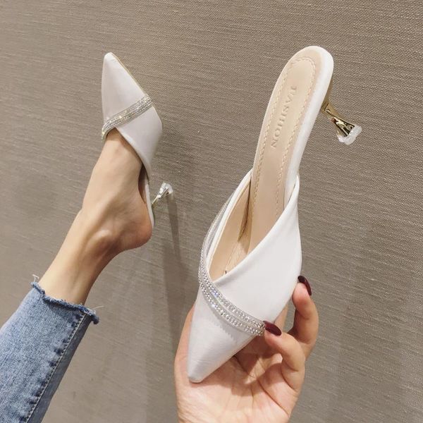 glitter slides cover toe med thin heels shoes woman 2019 woman's slippers heeled mules fashion jelly soft new high luxury, Black
glitter slides cover toe med thin heels shoes woman 2019 woman's slippers heeled mules fashion jelly soft new high luxury, Black
