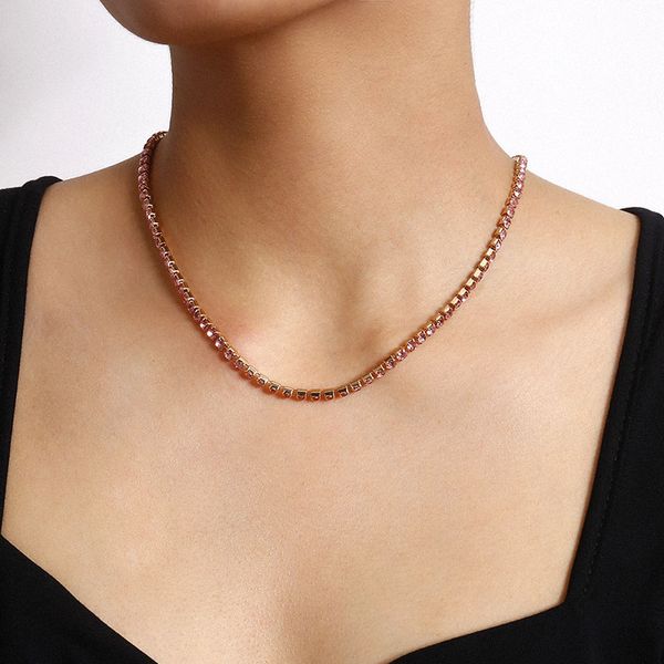 simple pink rhinestone zircon chain choker necklace for women temperament neck chocker colar jewelry clavicle necklace xr2944, Golden;silver
simple pink rhinestone zircon chain choker necklace for women temperament neck chocker colar jewelry clavicle necklace xr2944, Golden;silver
