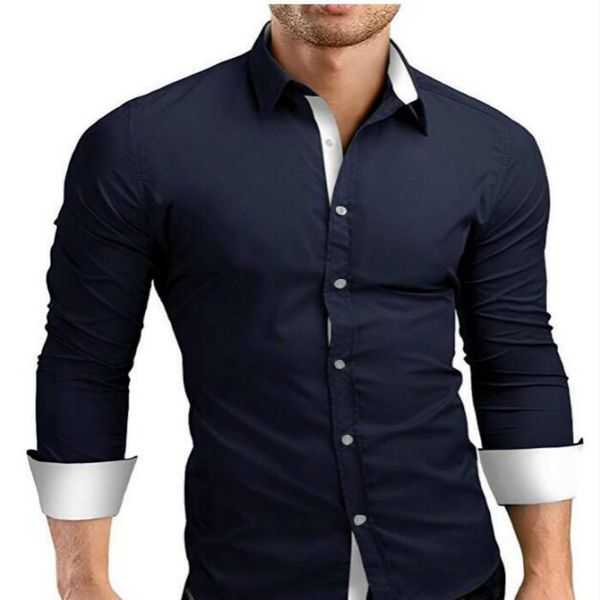 2019 men's long sleeve personality stitching threshold fashion shirt men's shirt european and american style, White;black
2019 men's long sleeve personality stitching threshold fashion shirt men's shirt european and american style, White;black