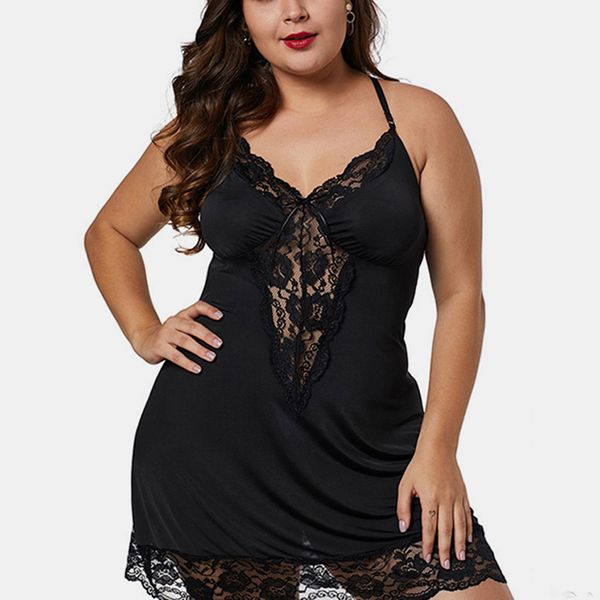 women plus size night dress v-neck hollow out lace sleepwear strap dresses plus size nightdress sleepwear nightgowns #15, Black;red
women plus size night dress v-neck hollow out lace sleepwear strap dresses plus size nightdress sleepwear nightgowns #15, Black;red