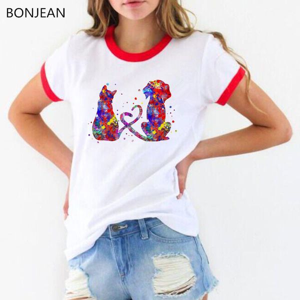 funny t shirt women watercolor cat and dog print tee shirt femme love art t-shirt female harajuku kawaii tshirt korean clothes, White
funny t shirt women watercolor cat and dog print tee shirt femme love art t-shirt female harajuku kawaii tshirt korean clothes, White