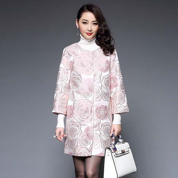 women's trench coats 2021 winter elegant jacquard women pretty floral full sleeve o_neck female slim outwear, Tan;black
women's trench coats 2021 winter elegant jacquard women pretty floral full sleeve o_neck female slim outwear, Tan;black