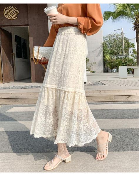high waist skirt women elegant solid lace hollow out elegant vintage fashion sweet skirt, Black
high waist skirt women elegant solid lace hollow out elegant vintage fashion sweet skirt, Black