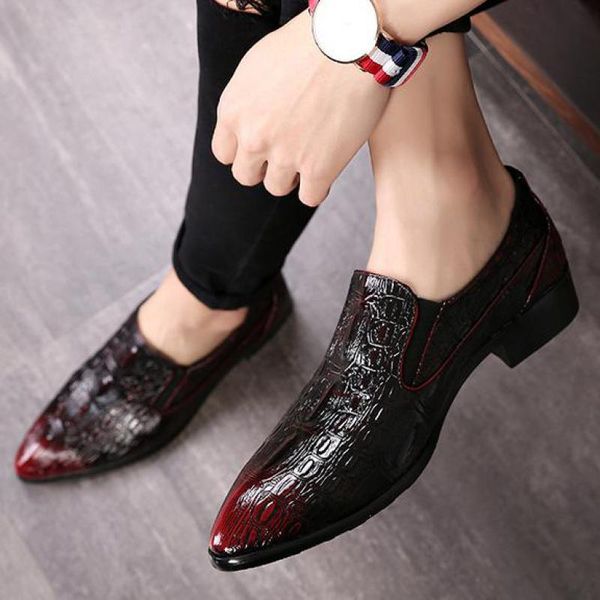 38~48 plus size mens leather shoes crocodile pattern pointed toe slip on dress loafers formal shoes italian wedding party shoe, Black
38~48 plus size mens leather shoes crocodile pattern pointed toe slip on dress loafers formal shoes italian wedding party shoe, Black