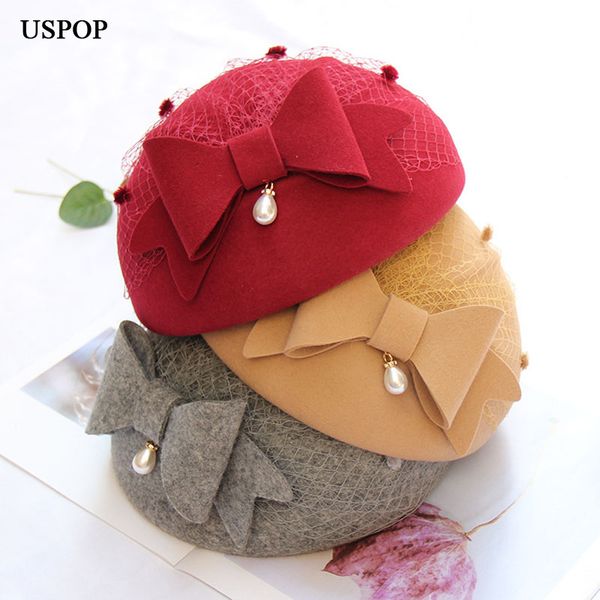 uspop 2019 women berets winter wool hats fashion vintage mesh yarn berets female thick warm bow hats, Blue;gray
uspop 2019 women berets winter wool hats fashion vintage mesh yarn berets female thick warm bow hats, Blue;gray