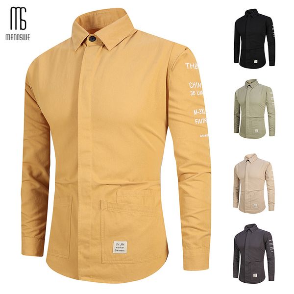 manoswe spring & autumn men retro long sleeve shirt trend solid color loose shirt pocket male button-down collar fashion style, White;black
manoswe spring & autumn men retro long sleeve shirt trend solid color loose shirt pocket male button-down collar fashion style, White;black