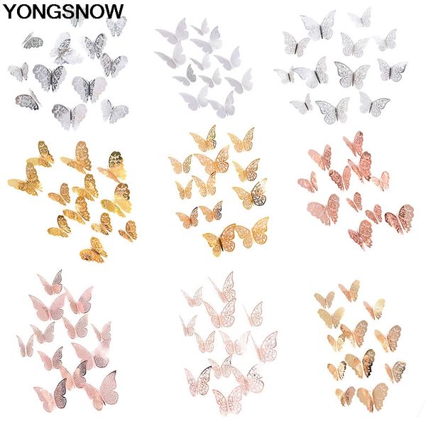 12pc beautiful rose gold silver 3d hollow butterfly wall sticker for wedding birthday party home kids room decoration wall decal
12pc beautiful rose gold silver 3d hollow butterfly wall sticker for wedding birthday party home kids room decoration wall decal