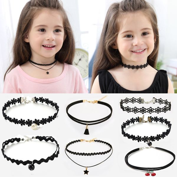 11pcs fashion pretty girls black multi layer lace chains necklace kids exquisite gothic stretch choker jewelry children necklace, Silver
11pcs fashion pretty girls black multi layer lace chains necklace kids exquisite gothic stretch choker jewelry children necklace, Silver
